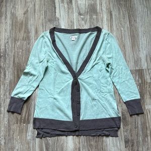 Mint & gray button down cardigan